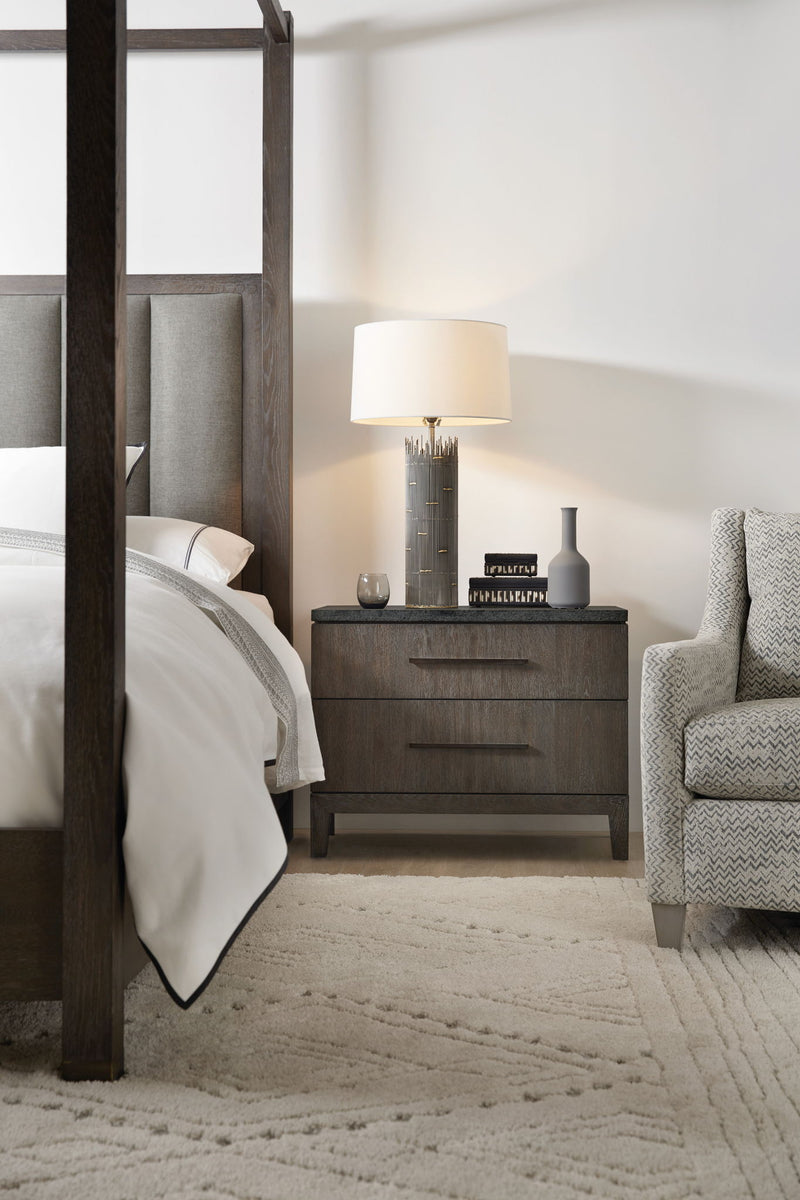 Mir-Avent - San Marcos Stone Top Nightstand - Dark Gray / Dark Brown