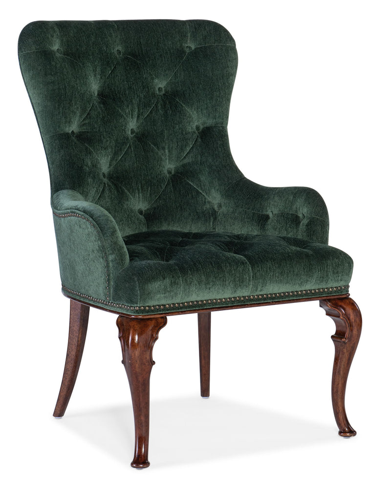 Charleston - Host Chair (Set of 2) - Green / Dark Brown