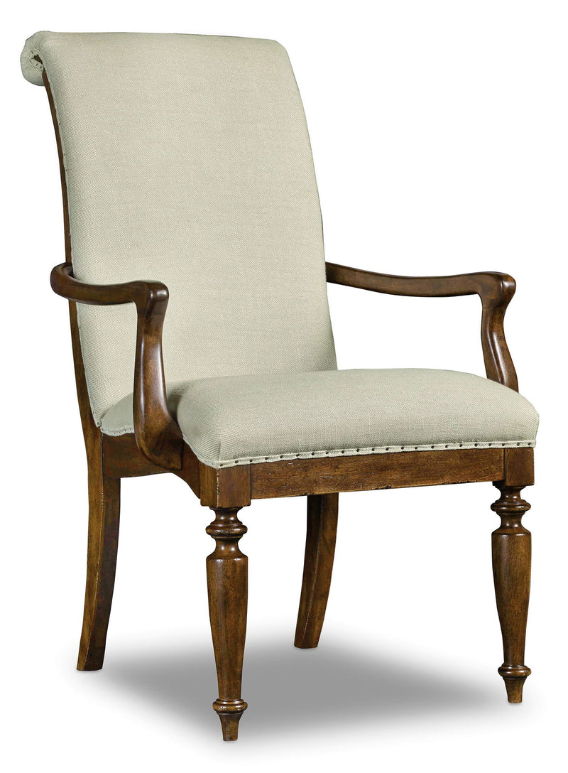 Archivist - Upholstered Arm Chair - Beige / Dark Brown