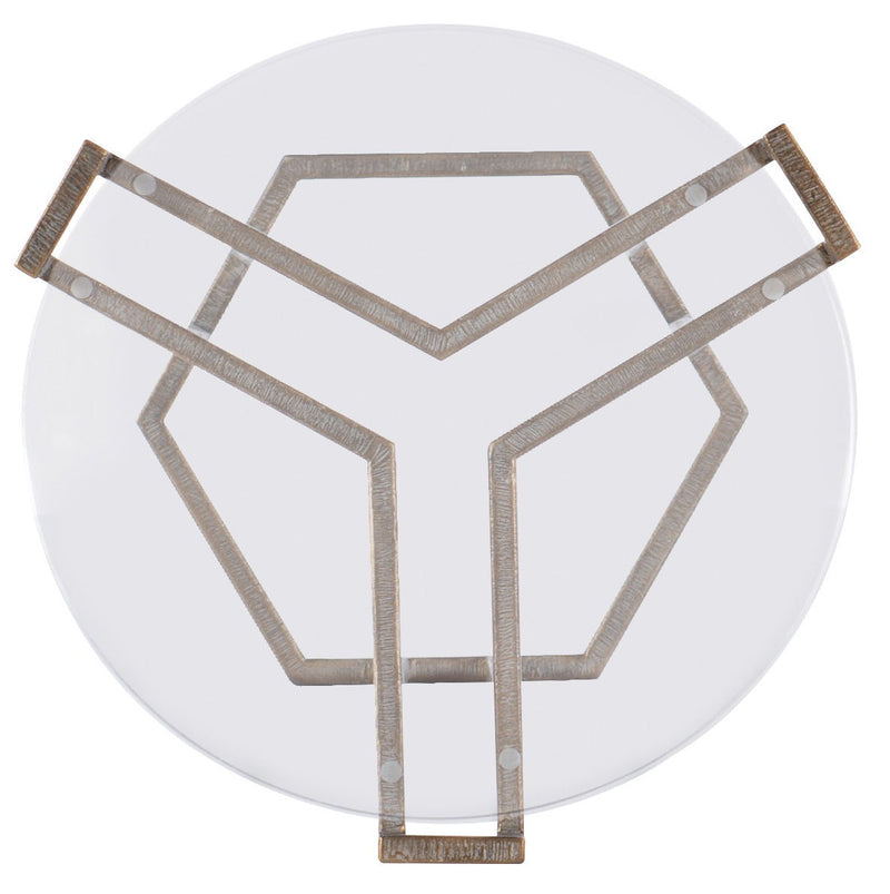 Melange - Grove Round End Table - Dark Brown / Bronze