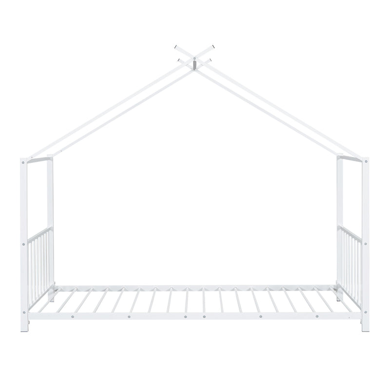Metal House Platform Bed With Modern Design And Durable Frame