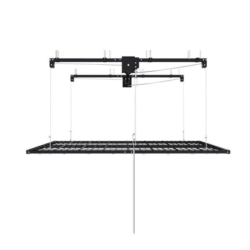 Overhead Garage Storage Rack For High Ceilings & Safety Lock - Black