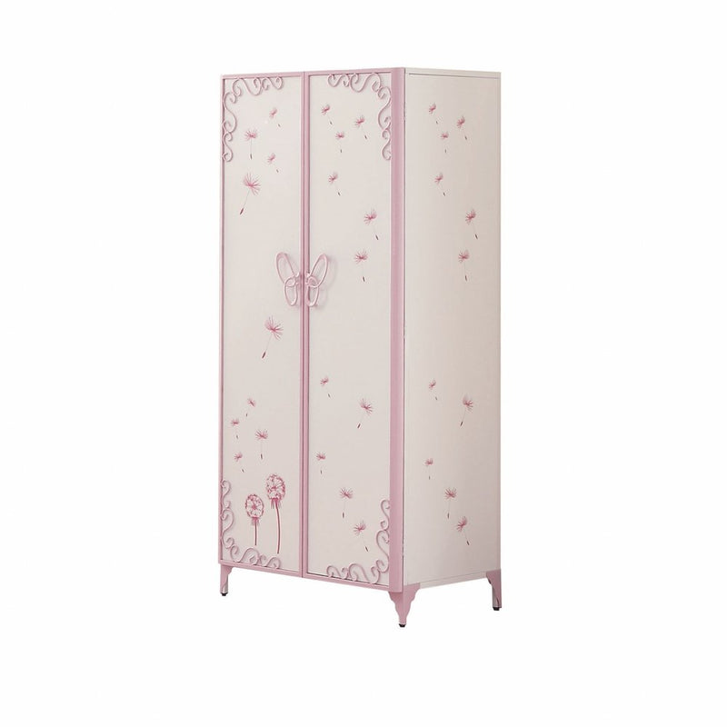 67" Light Purple And White Steel Two Door Combo Dresser