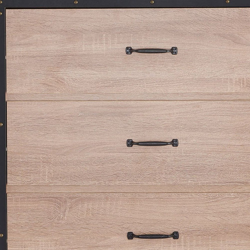 31" Oak Wood Five Drawer Dresser
