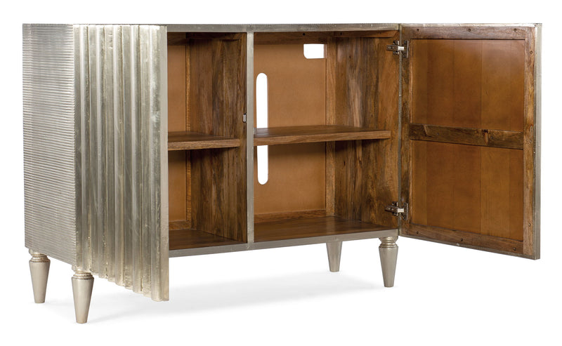 Melange - Mackenna 2-Door Chest - Pearl Silver