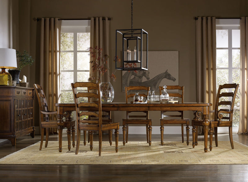 Tynecastle - Rectangle Leg Dining Table With Two 18" Leaves - Dark Brown