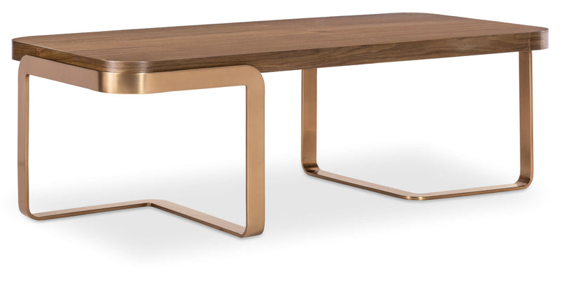 Eleana - Cocktail Table - Medium Wood / Gold
