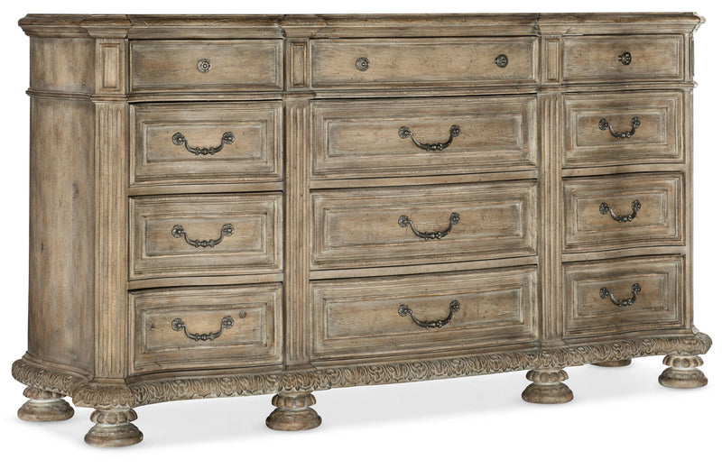 Castella - 12-Drawer Dresser - Light Brown
