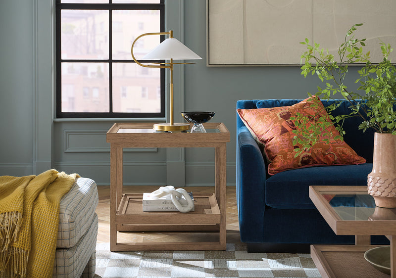 Sonnet - Rectangular End Table - Gray / Light Brown