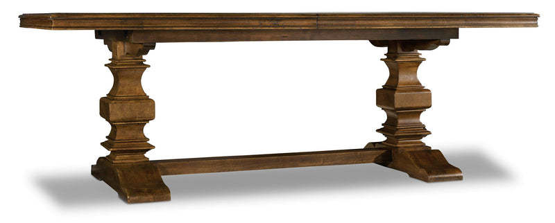 Archivist - Trestle Table With 2-18" Leaves - Dark Brown