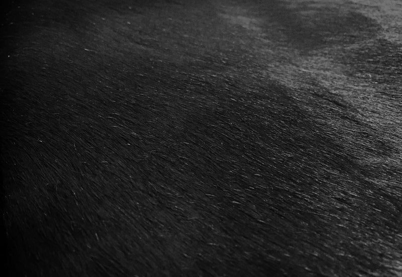 6' X 7' Black Cowhide Handmade Area Rug