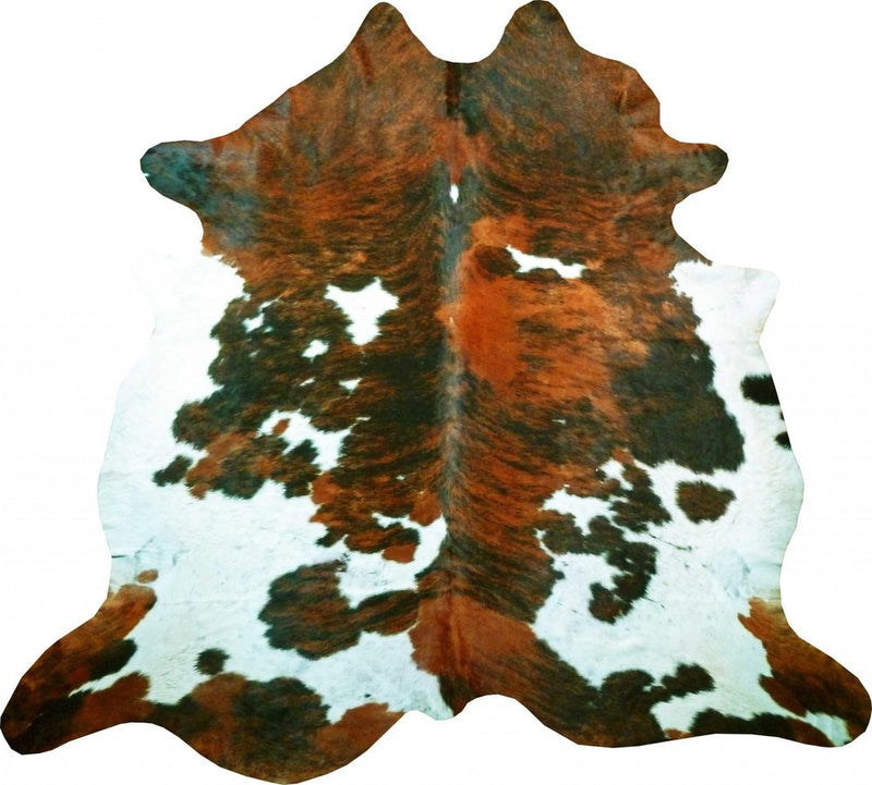 6' X 7' Brown And White Cowhide Handmade Area Rug