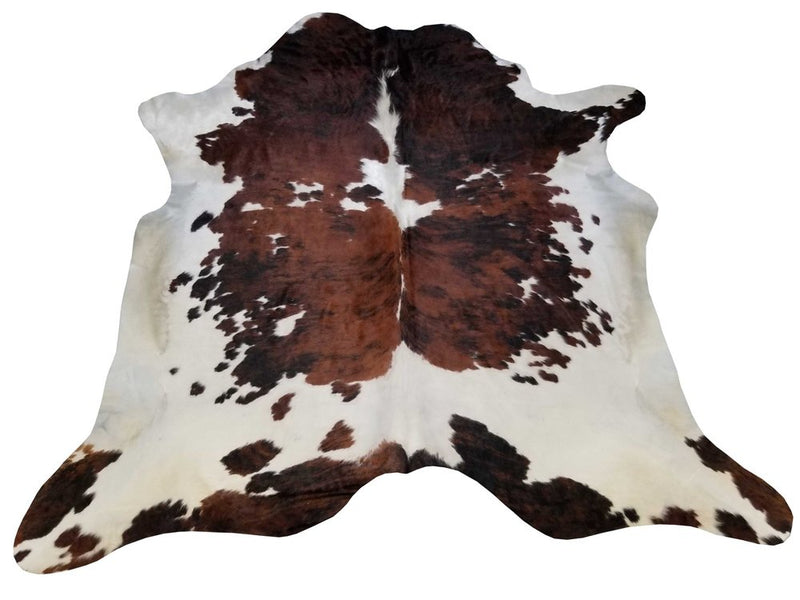 6' X 7' Brown And White Cowhide Handmade Area Rug