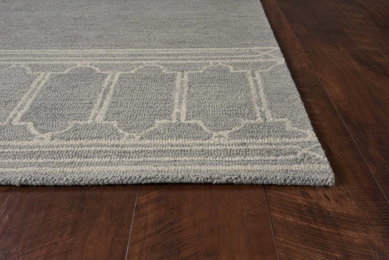8' X 10' Gray And Ivory Wool Geometric Hand Tufted Area Rug