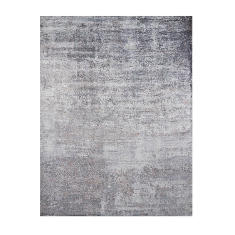 9' X 12' Slate Gray And Dark Gray Abstract Hand Loomed Area Rug