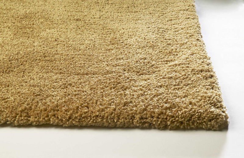 8' X 11' Gold Shag Hand Woven Area Rug