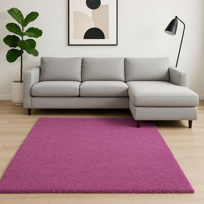 8' Hot Pink Hand Woven Round Rug
