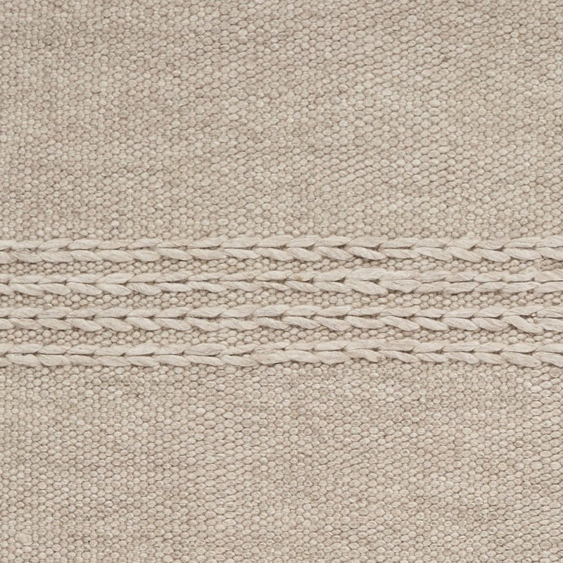 7' X 9' Beige Wool Hand Woven Area Rug