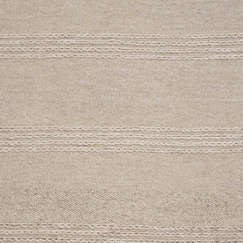 7' X 9' Beige Wool Hand Woven Area Rug