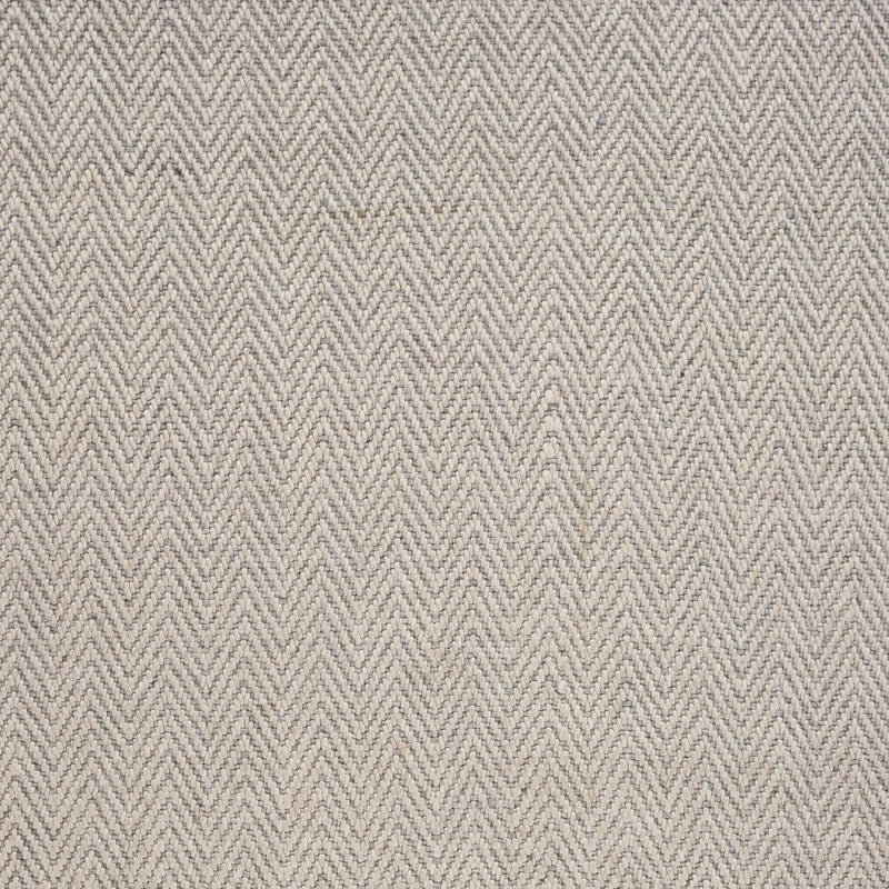 8' X 10' Beige And Gray Wool Chevron Hand Woven Area Rug With Fringe