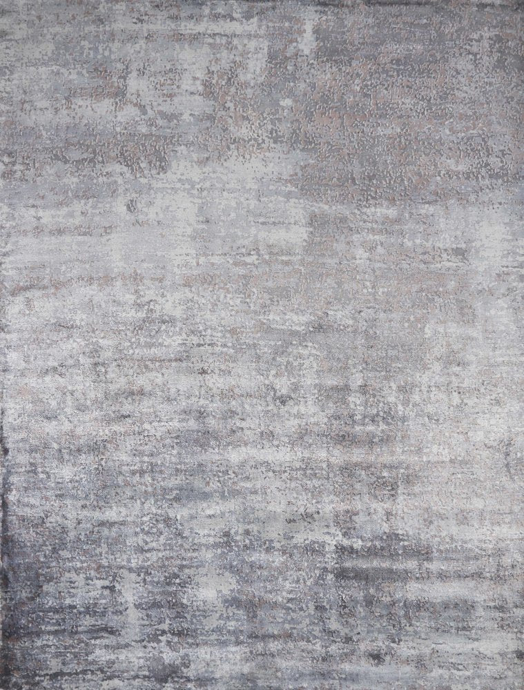 9' X 12' Slate Gray And Dark Gray Abstract Hand Loomed Area Rug