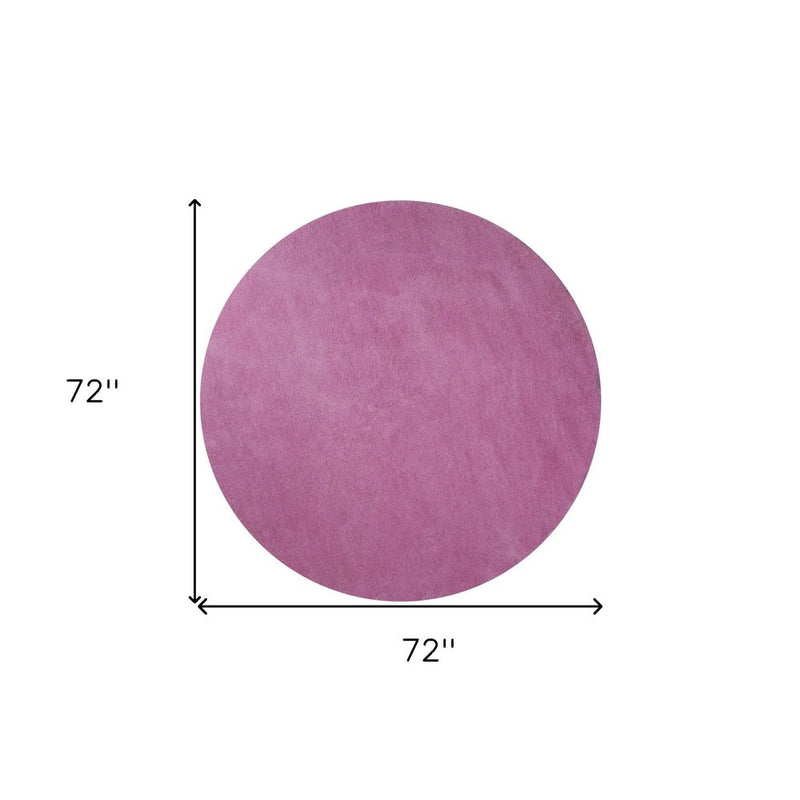 8' Hot Pink Hand Woven Round Rug