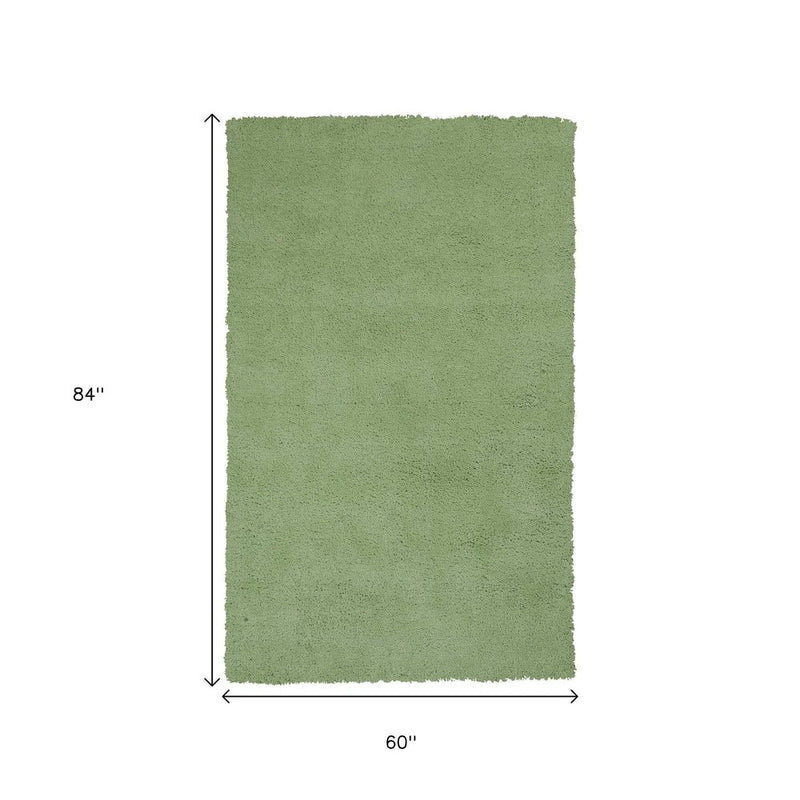 8' Green Round Hand Woven Area Rug
