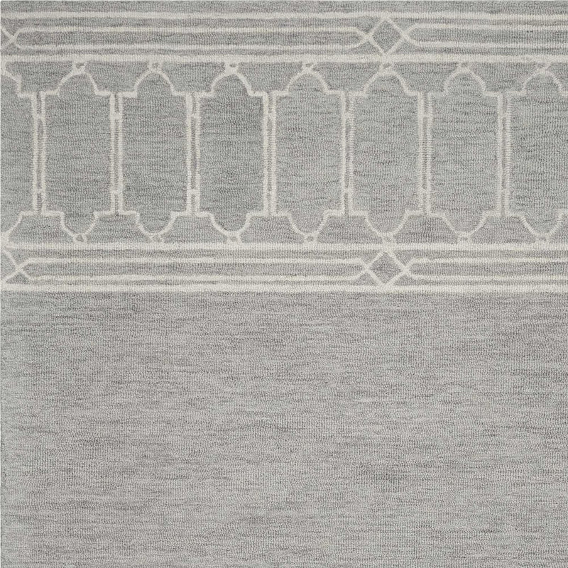 8' X 10' Gray And Ivory Wool Geometric Hand Tufted Area Rug
