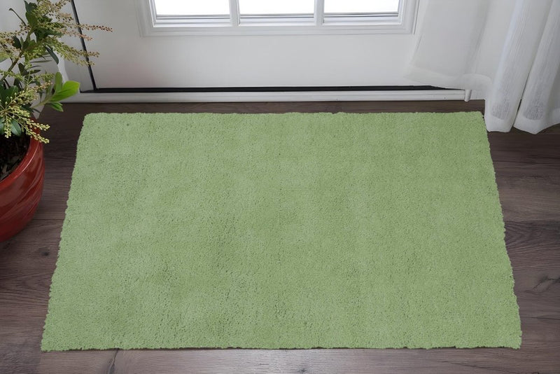 8' Green Round Hand Woven Area Rug