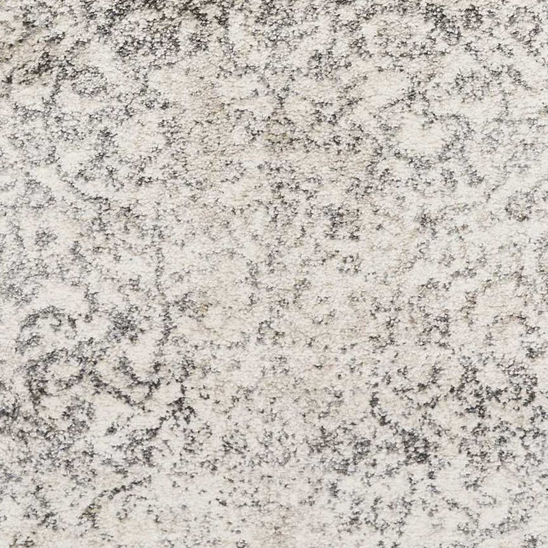 8' X 10' Ivory And Brown Floral Medallion Distressed Area Rug