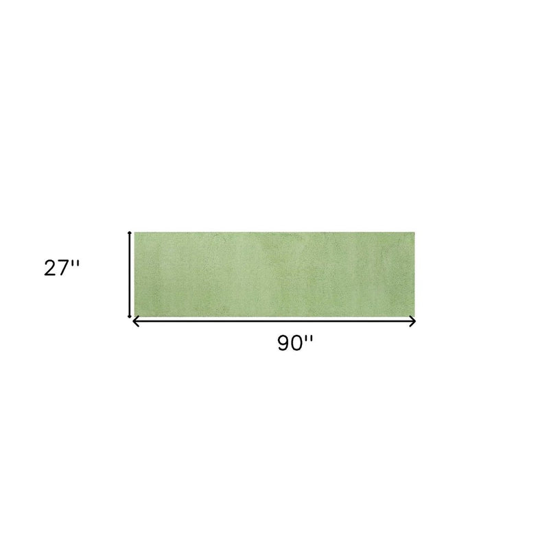 8' Green Round Hand Woven Area Rug