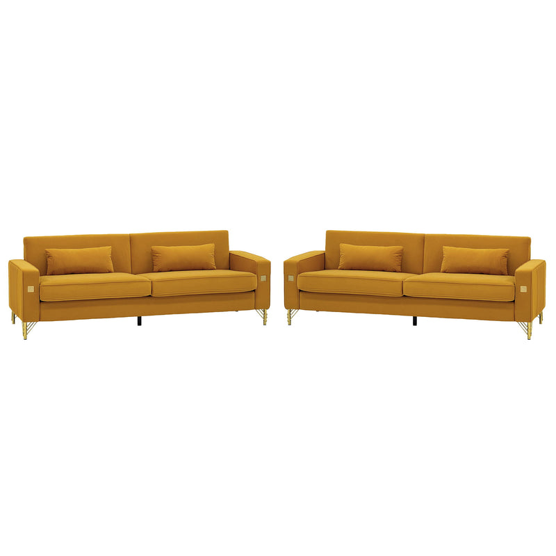 2 Pieces Sofa Sofa Set With Removable Cushions For Home Apartment