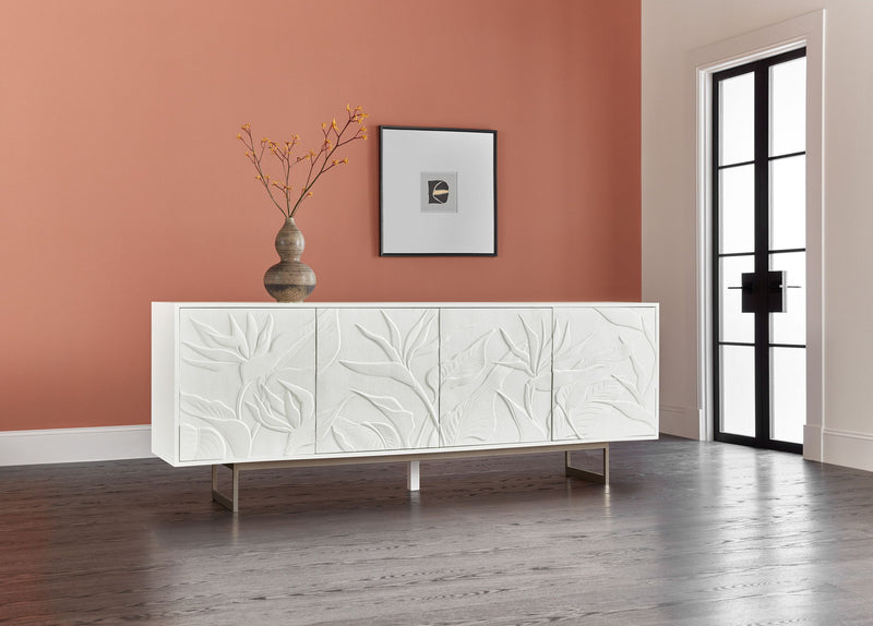 Melange - Passerine 4-Door Credenza - White