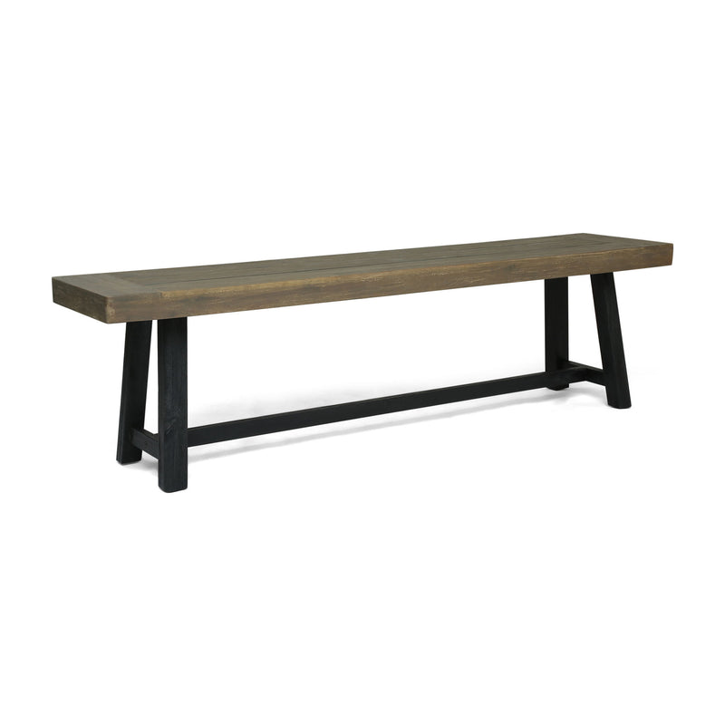 Cloud - Outdoor Bench With Acacia Wood Frame And Slat Panel Design