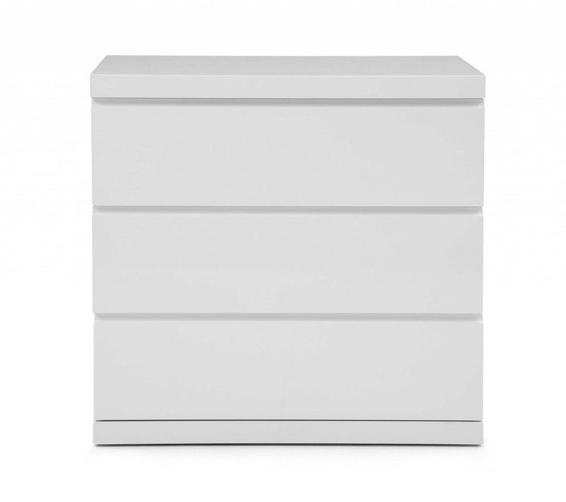 31" White Wood Three Drawer Dresser