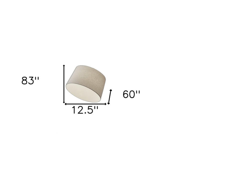 83" Silver Arc Floor Lamp With White Linen Empire Shade