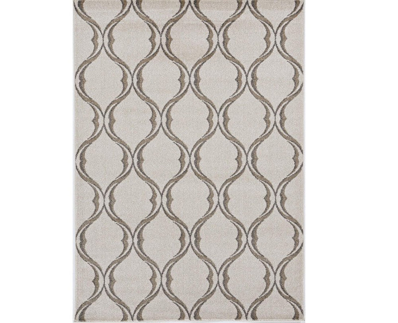 2' X 3' Sand Wavy Line Pattern Accent Rug
