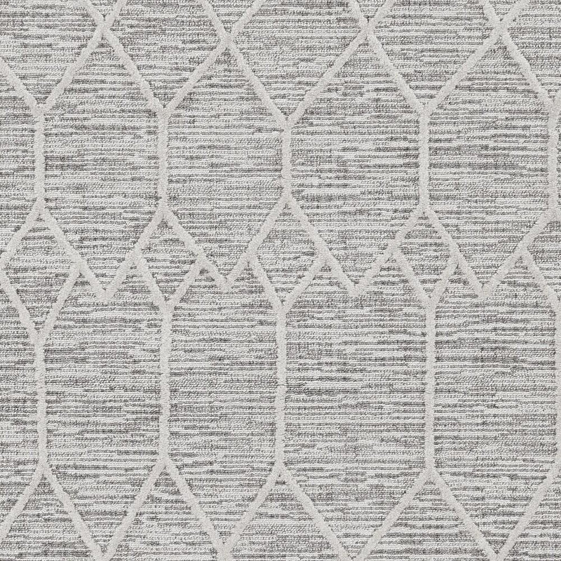 8' Gray and Ivory Abstract Runner Rug