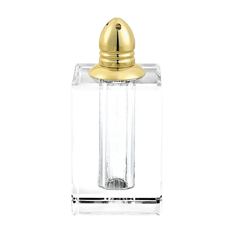 Set of Two Clear And Gold Crystal Pepper Shakers