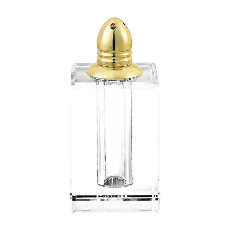 Set of Two Clear And Gold Crystal Pepper Shakers