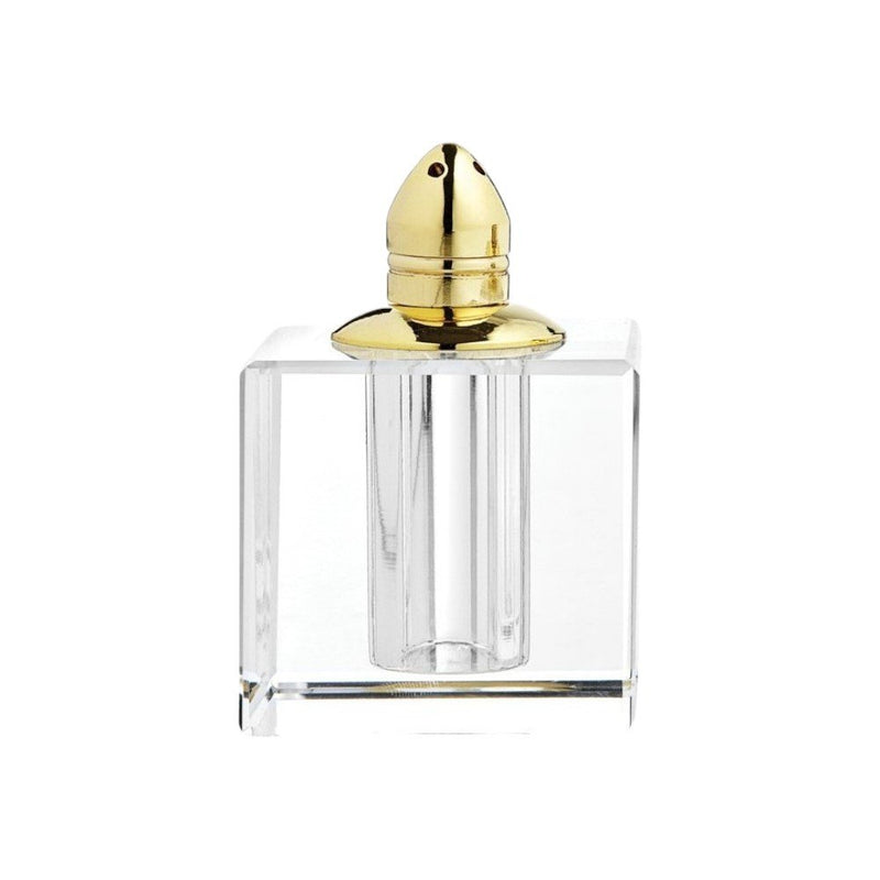 Set of Two Clear And Gold Crystal Pepper Shakers