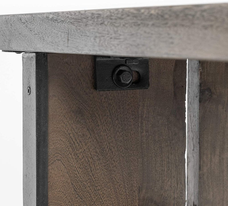 70" Brown Iron And Solid Wood and Solid Wood Live Edge Dining Bench