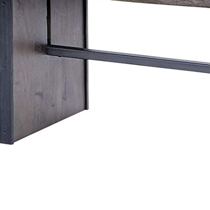 70" Brown Iron And Solid Wood and Solid Wood Live Edge Dining Bench