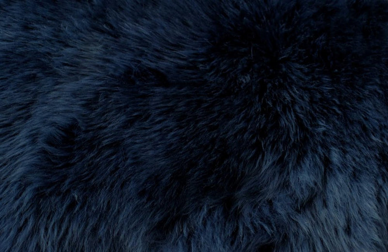 2' X 3' Navy New Zealand Natural Sheepskin Rug