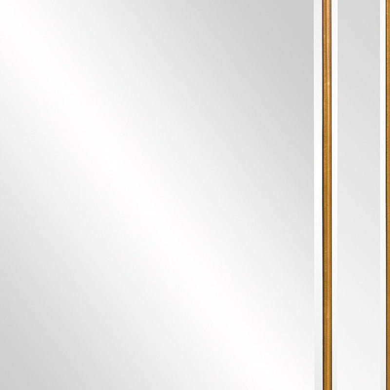 Recatngle Gold Leaf Mirror With Angled Corners Frame