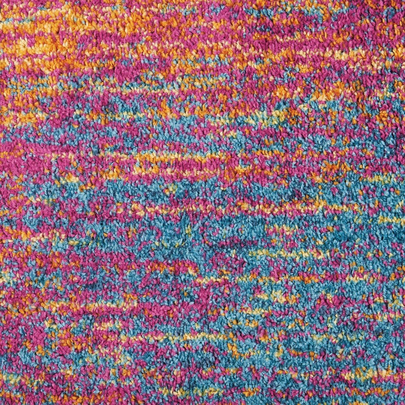 6' Blue And Orange Abstract Runner Rug
