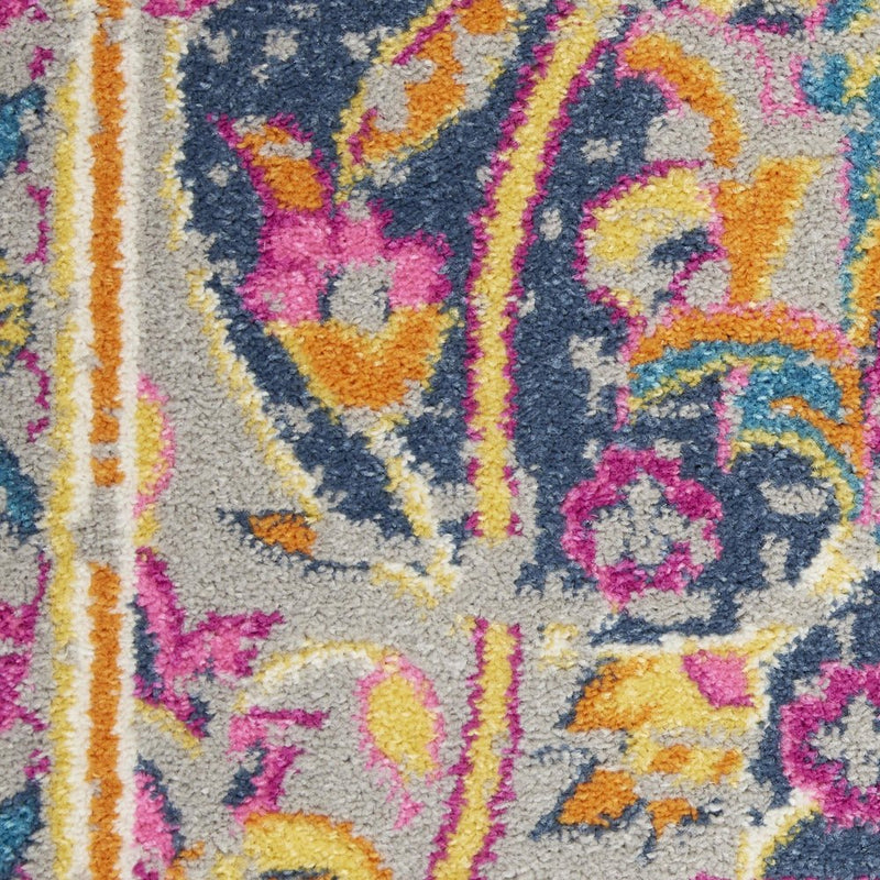 4' X 6' Ivory And Blue Medallion Area Rug