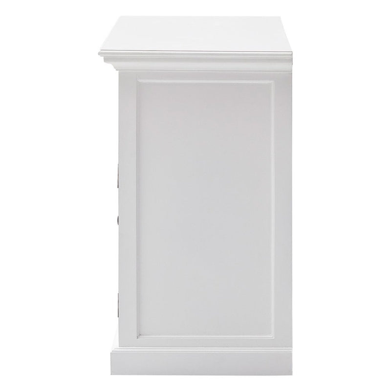 49" White Wood Three Drawer Sideboard with Two Doors