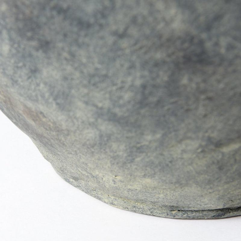 23" Gray Oval Distressed Ceramic Floor Vase