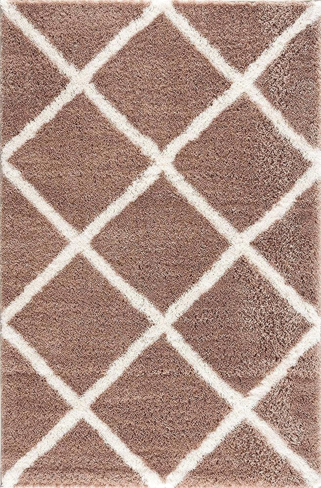 3' X 5' Beige Geometric Area Rug